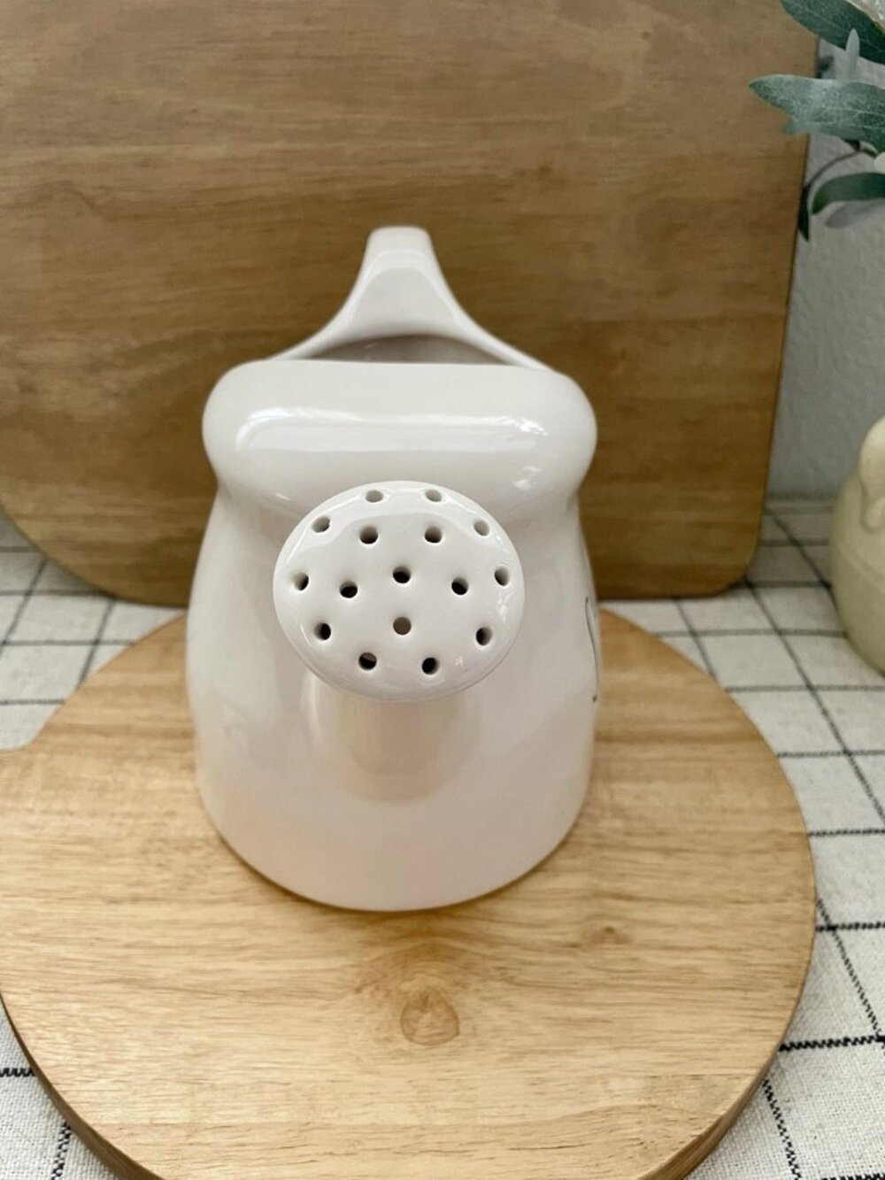 SALE! NWOT RAE DUNN Water Ceramic Watering Can SHINE (~ 6.5” H x ~5.75” d) - Picture 5 of 6